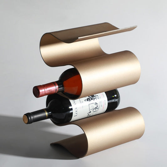 VinoFlow – Stylischer Metall-Weinregal mit elegantem wellenförmigem Design für 4 Flaschen