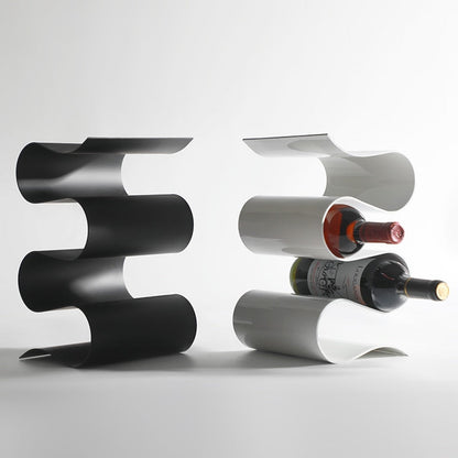 VinoFlow – Stylischer Metall-Weinregal mit elegantem wellenförmigem Design für 4 Flaschen