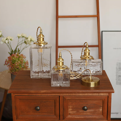 Retro-Moderne Hängeleuchte aus Glas mit goldenem Kabel - Elegante LED-Beleuchtung