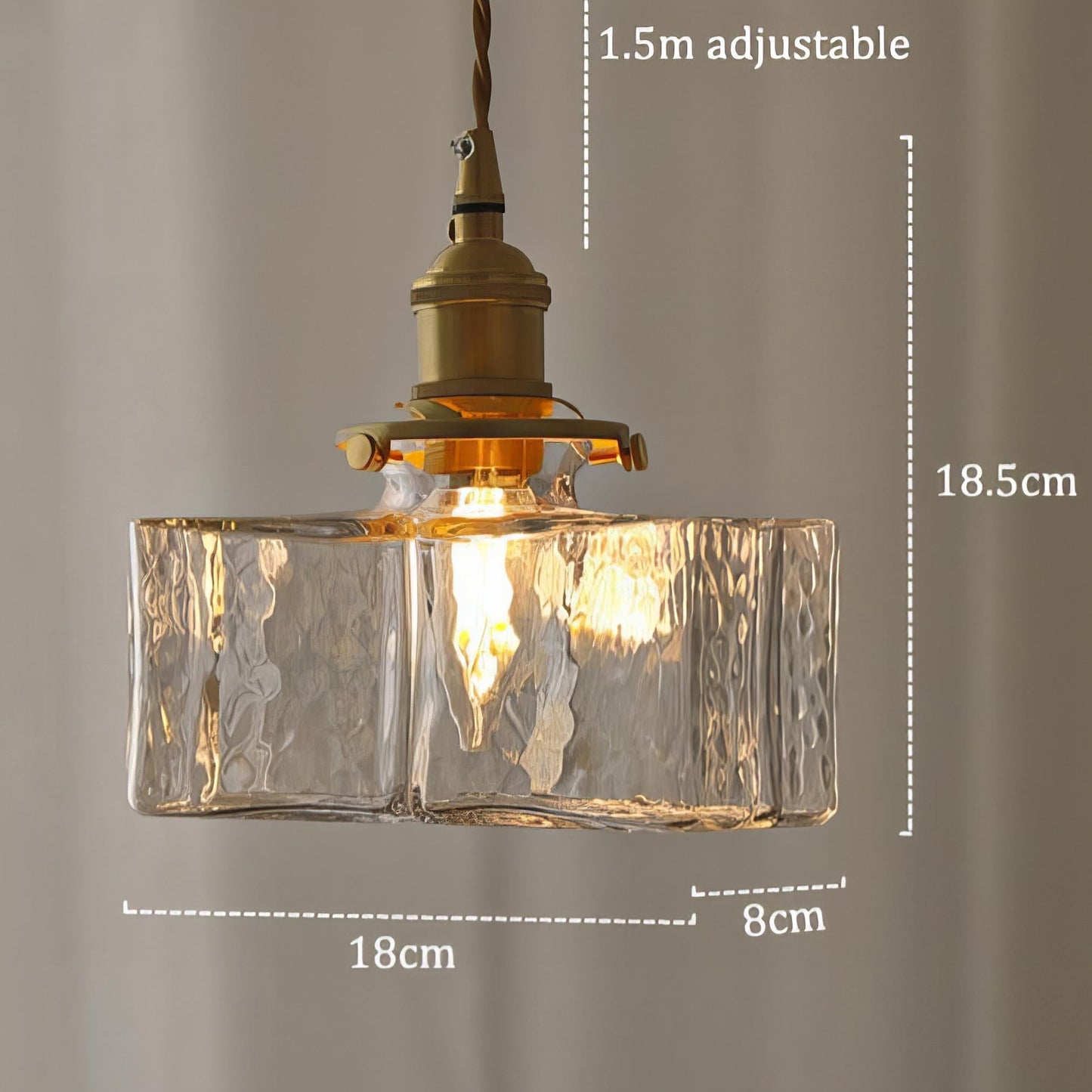 Retro-Moderne Hängeleuchte aus Glas mit goldenem Kabel - Elegante LED-Beleuchtung