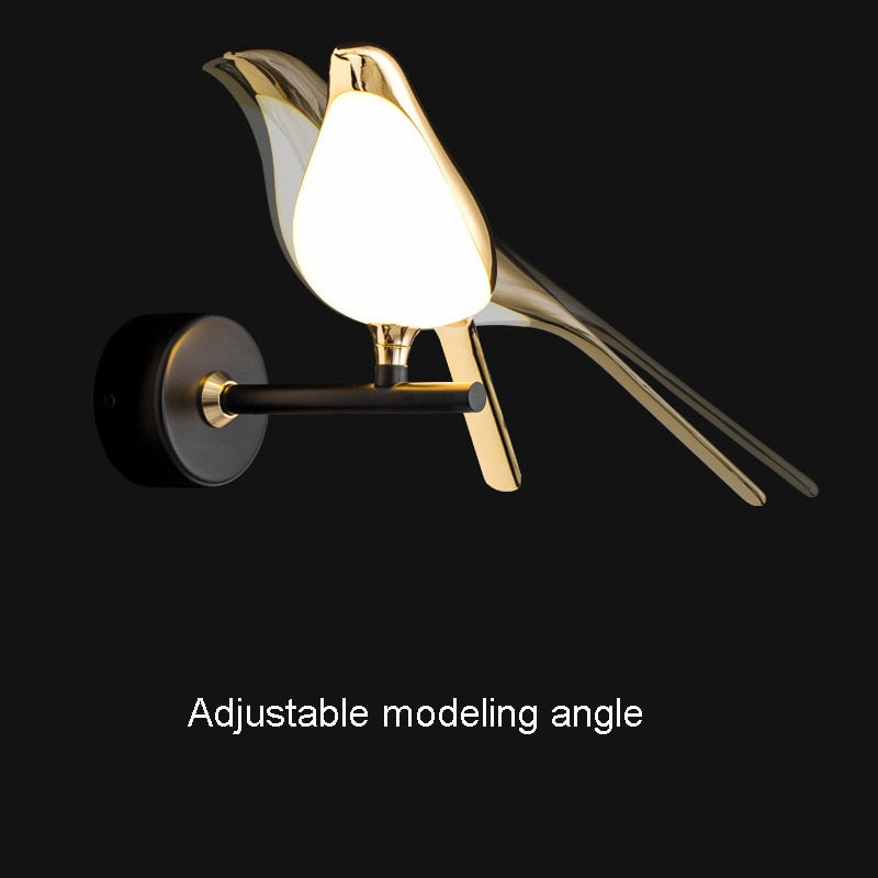 Moderne LED-Wandleuchte „Magpie Bird“