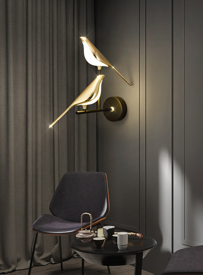 Moderne LED-Wandleuchte „Magpie Bird“