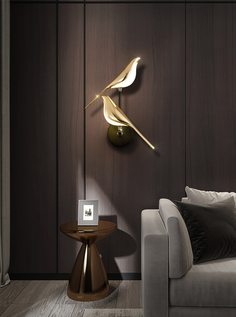 Moderne LED-Wandleuchte „Magpie Bird“