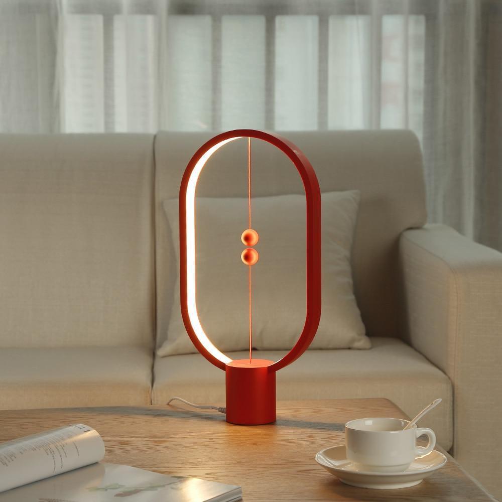 Tischlampe Holz LED oval modernes Design
