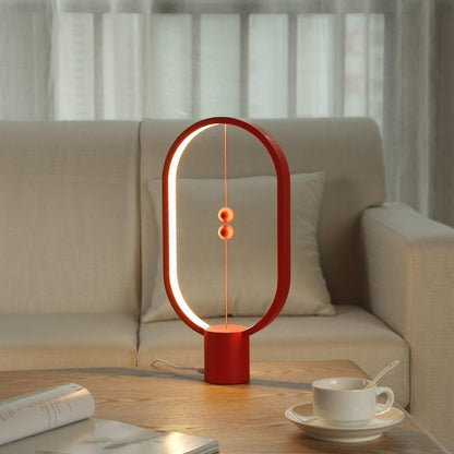Tischlampe Holz LED oval modernes Design
