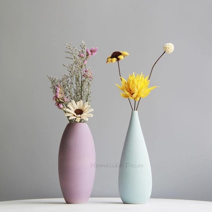 Garduru SoftTone Keramikvase | Deko-Vasen für Blumen | Sanfte Farben | Skandinavisches Design