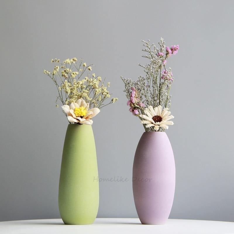 Garduru SoftTone Keramikvase | Deko-Vasen für Blumen | Sanfte Farben | Skandinavisches Design