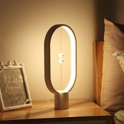 Tischlampe Holz LED oval modernes Design