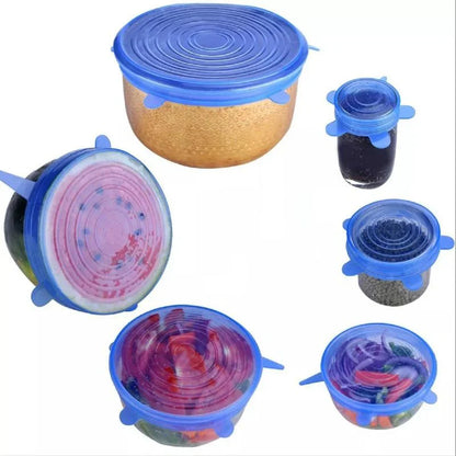 6-teiliges Set Flexibler Silikondeckel