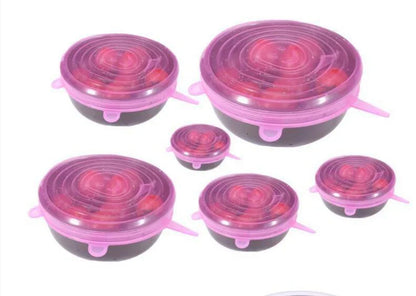 6-teiliges Set Flexibler Silikondeckel