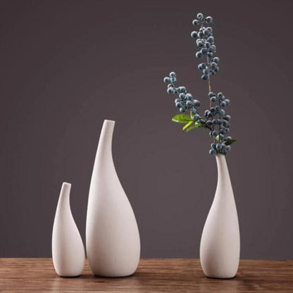 Garduru White Porcelain Vase | Tropfenform Design | Zeitlose Eleganz für Ihr Zuhause