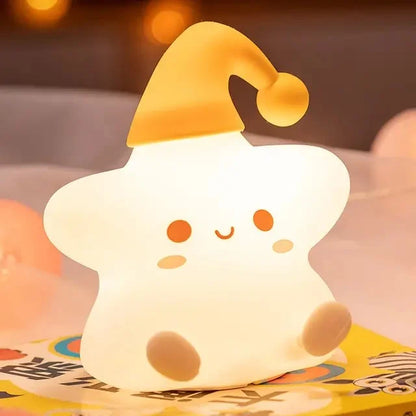 Sternförmige Silikon-Nachtlampe – Weich, 16-Farben-LED, USB wiederaufladbar & Fernbedienung