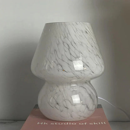 Elegante Glas-Pilz-Tischlampe