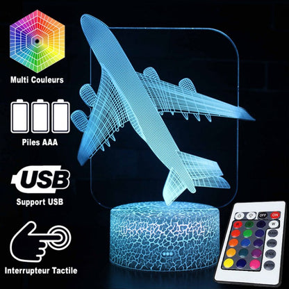 Garduru 3D LED Lampe Linienflugzeug | Farbwechsel Nachtlicht | Dekorative Lampe für Kinderzimmer & Luftfahrtfans | USB-Stimmungslicht