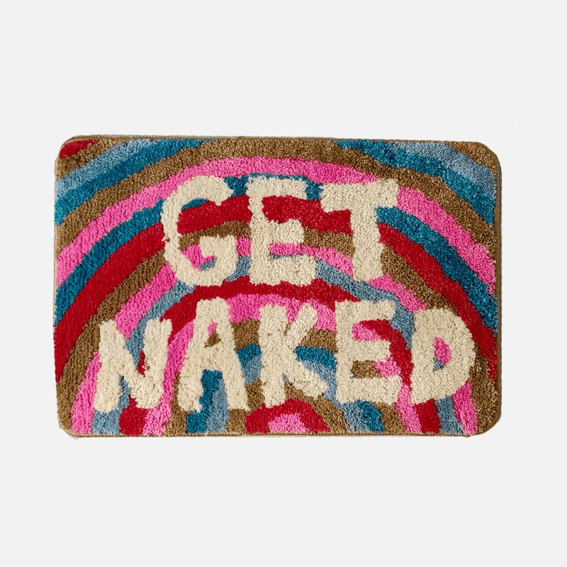 Get Naked Rainbow Badteppich – Bunte Tufting-Muster – Rutschfest & Pflegeleicht