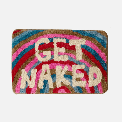 Get Naked Rainbow Badteppich – Bunte Tufting-Muster – Rutschfest & Pflegeleicht