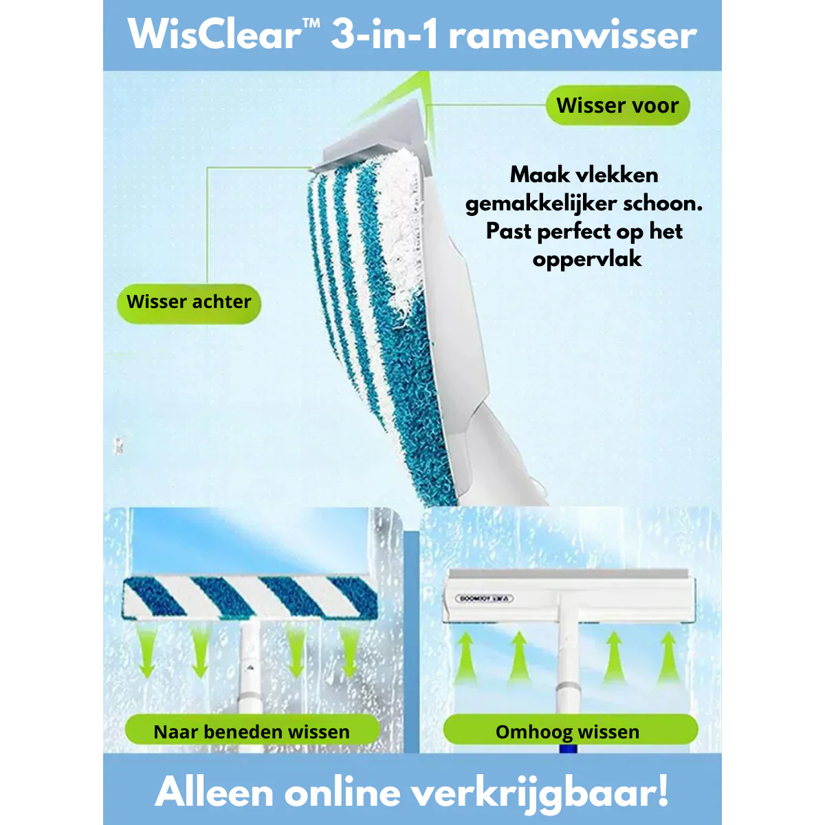 3-in-1 Fensterwischer mit Sprüh- und Wischfunktion – Multifunktionales Reinigungswerkzeug