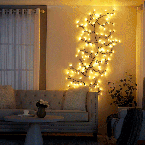 LED-Lichterkette in Weinrebenform - Flexible dekorative Beleuchtung für Innen und Außen
