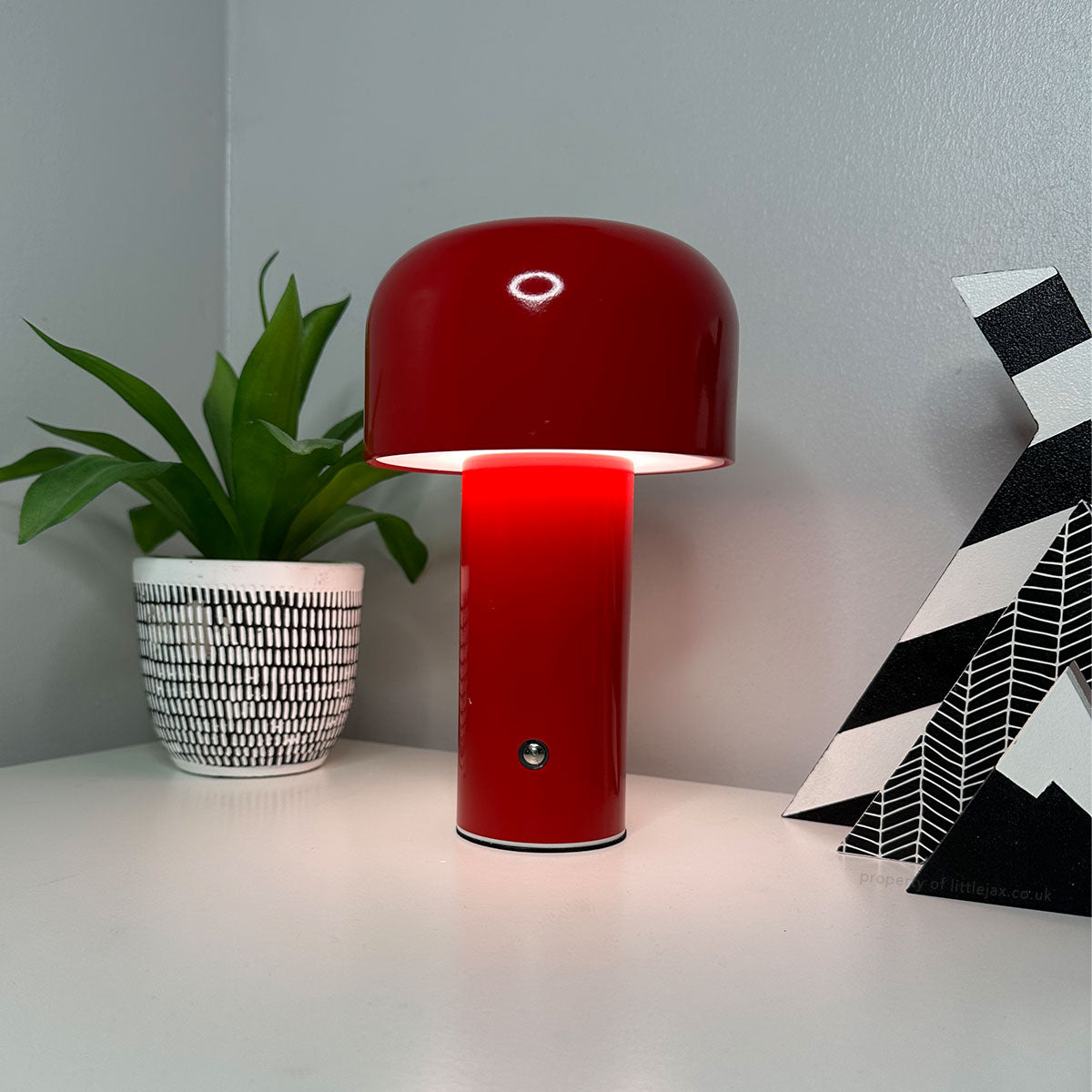Royaleva Chic Modern Drahtlose Pilzlampe – 3 Helligkeitsstufen, kabellos & USB wiederaufladbar