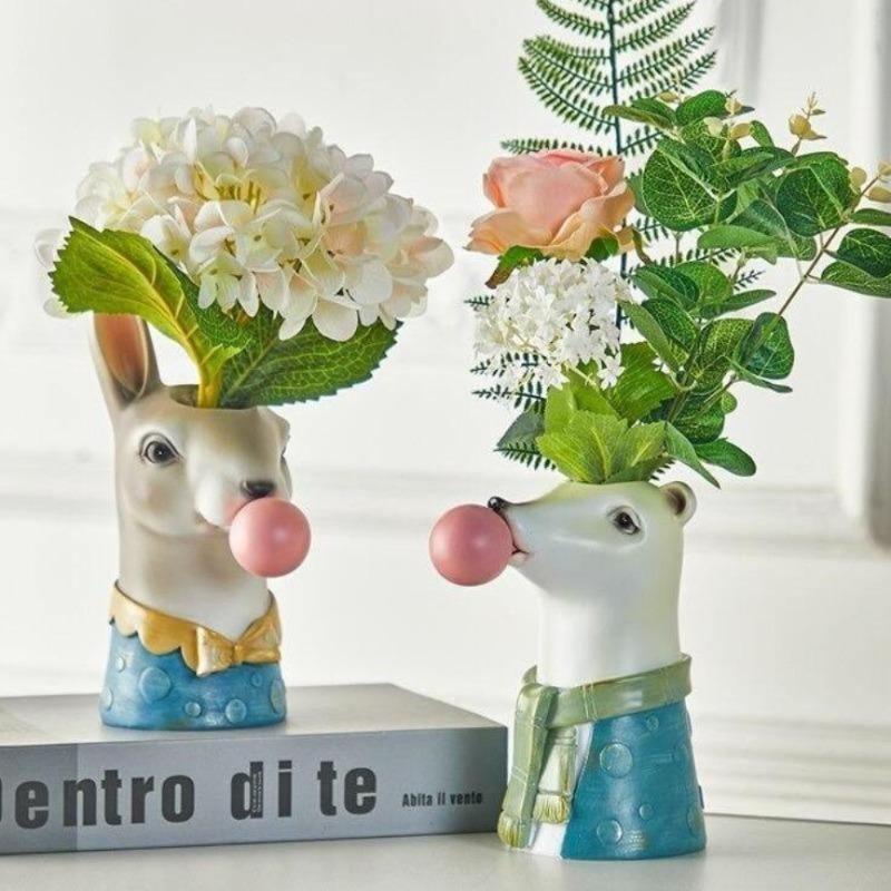 Garduru Tierische Deko-Vase | Kreative Blumenvase mit Charakter