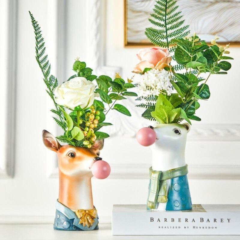 Garduru Tierische Deko-Vase | Kreative Blumenvase mit Charakter