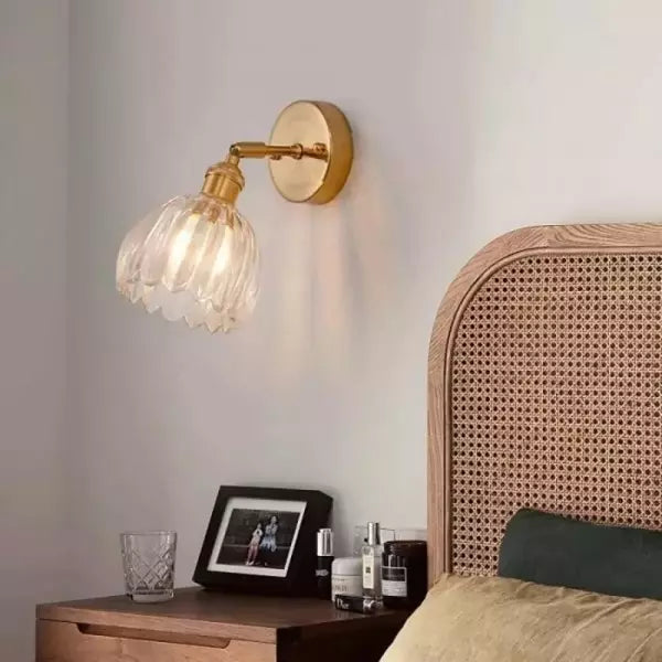 Garduru Wandlampe | Retro Design Blütenform | Glas & Metall | Dekorative Beleuchtung