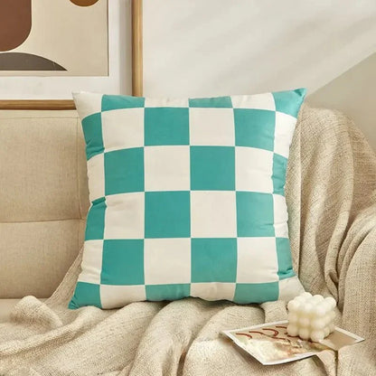 Retro-Stil Geprüft Plaid Kissenbezug