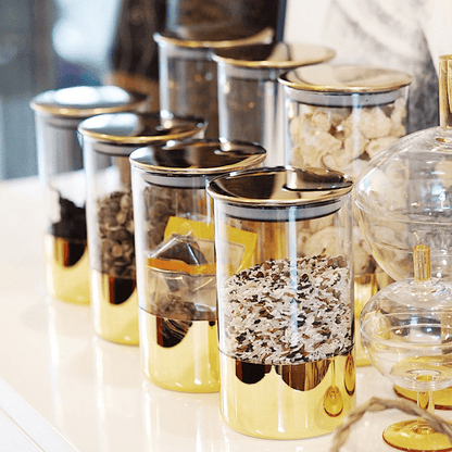 Gold Deckel Glas Kaffeebohnen Lagerung Jar