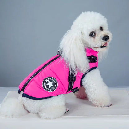 Wind- und wasserdichte Jacke für Hunde mit Geschirr