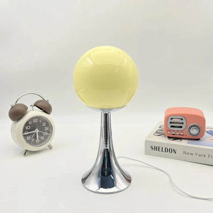 Runde einfarbige Glastischlampe
