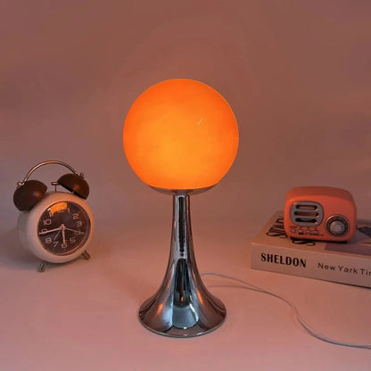 Runde einfarbige Glastischlampe