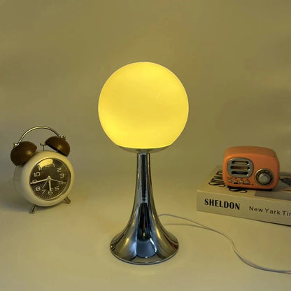 Runde einfarbige Glastischlampe
