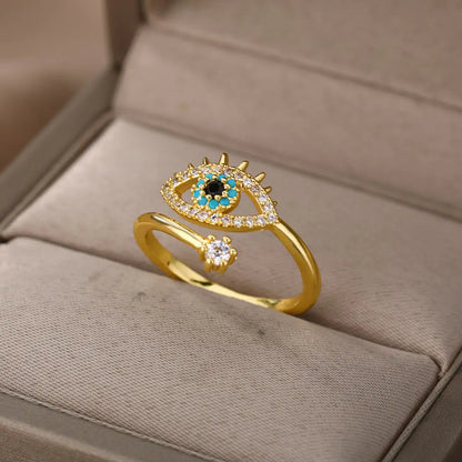 Türkischer Blauer Evil Eye Ring – Schutzsymbol – Anpassbar und stilvoll