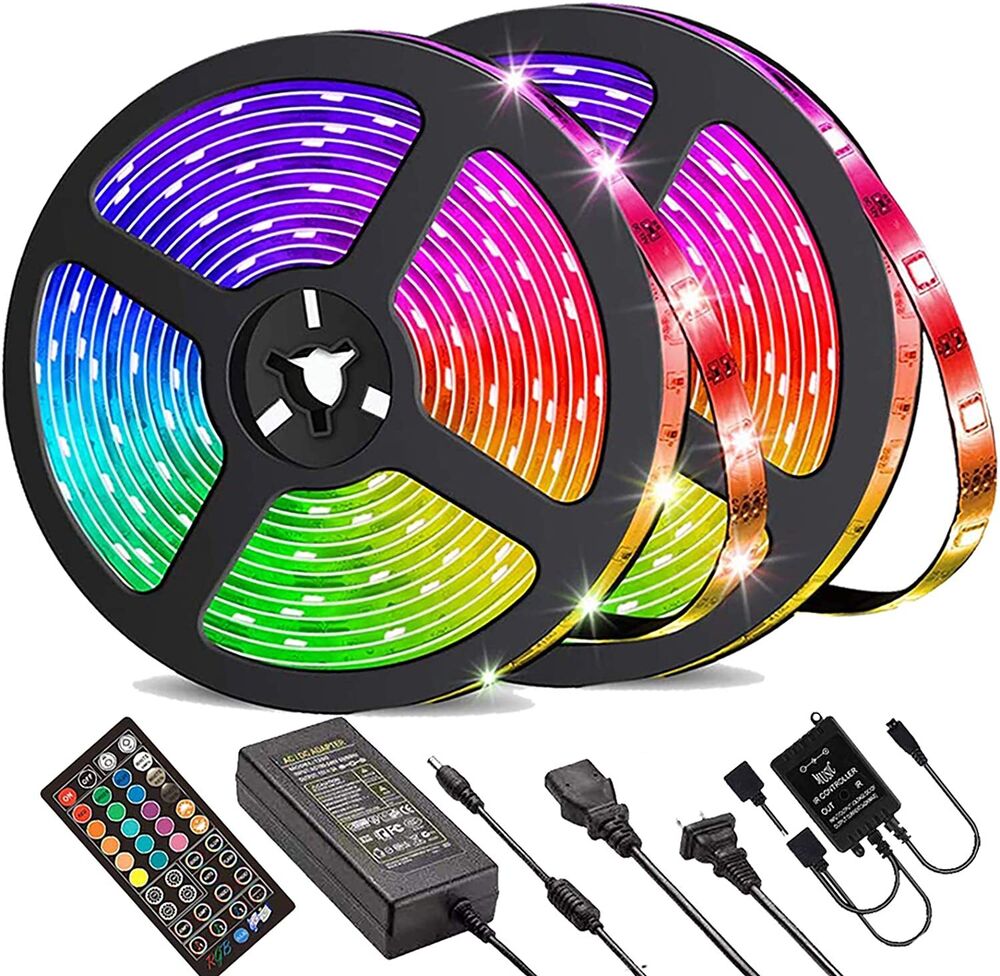 LED-Lichtstreifen, 30 m, 15 m, Musiksynchronisation, Bluetooth, 5050, RGB-Raumlicht mit Fernbedienung