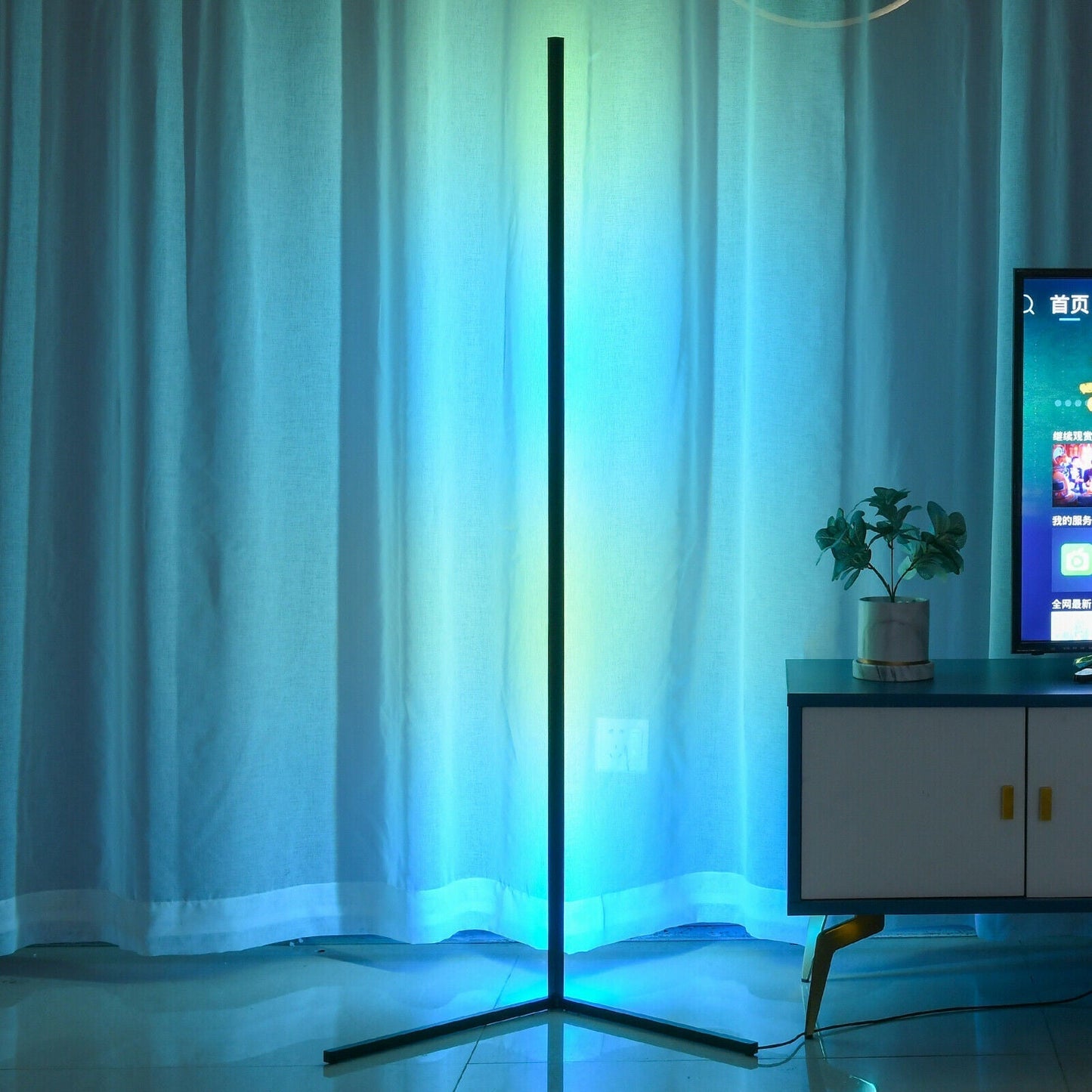 NeoGlow – Futuristische RGB LED Stehlampe mit 16 Millionen Farben, App und Fernbedienung