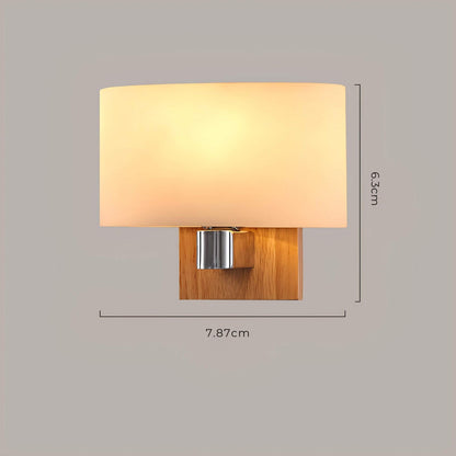 Garduru - Elegante Glas-Wandlampe mit Holzakzenten für zeitgemäße Wohnräume