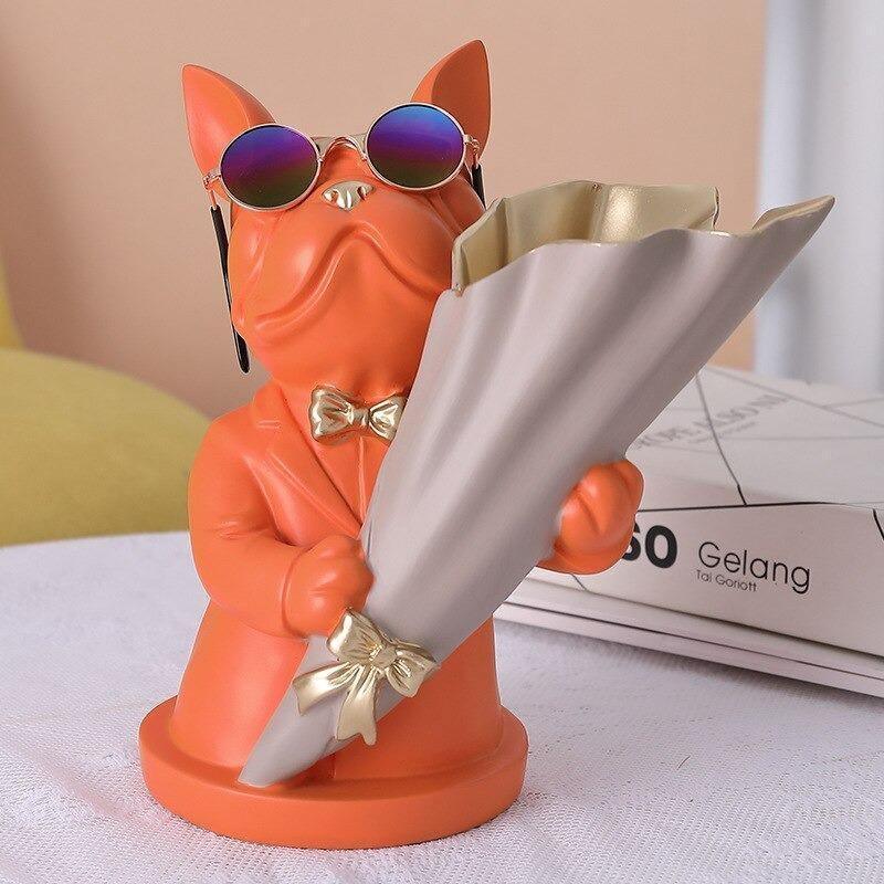 Garduru French Bulldog Blumenvase | Stilvolle Tier-Deko für Zuhause | Handgefertigt | Farbvielfalt