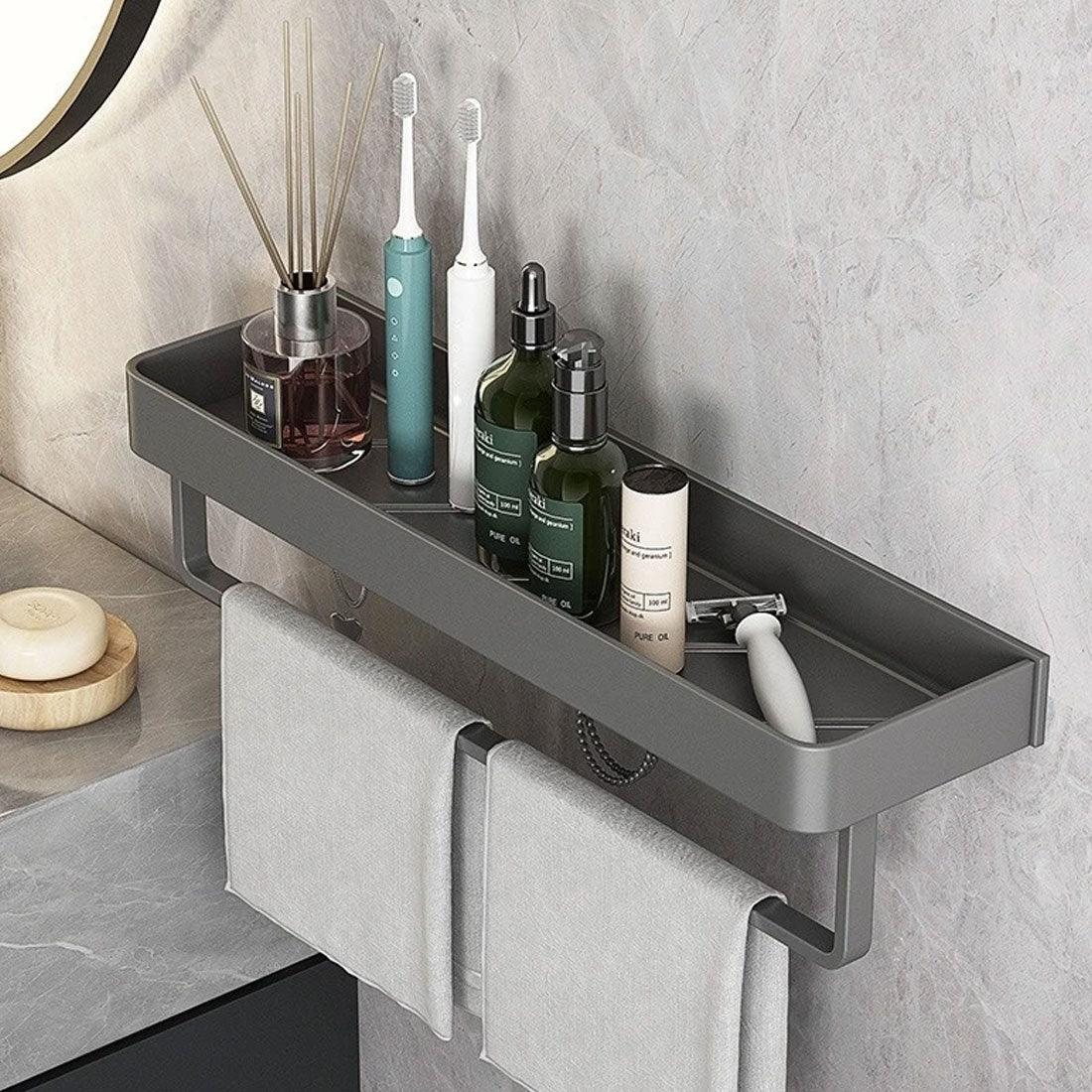 AquaShelf – Elegantes Wandregal für ein organisiertes Badezimmerinterieur