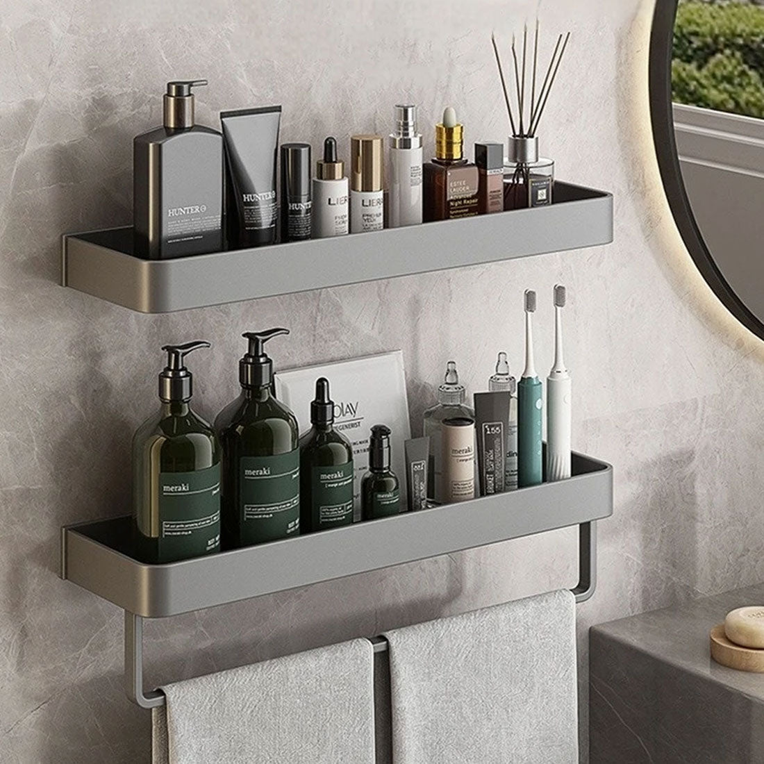 AquaShelf – Elegantes Wandregal für ein organisiertes Badezimmerinterieur