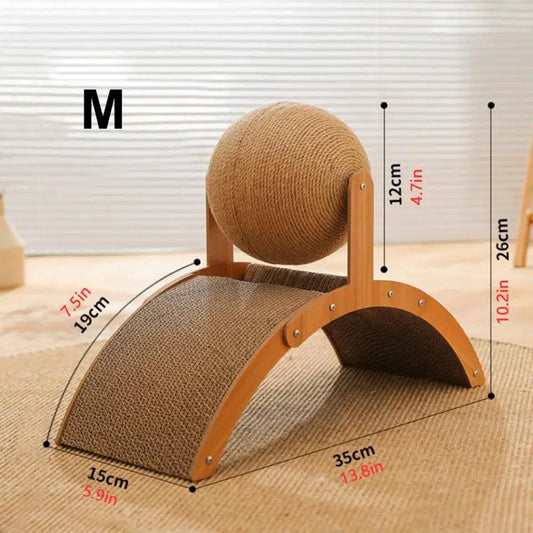 Sisal Seil Ball Holz Katzenkratzen Schaber | Haustierfreundlich 2 In 1 Abriebfeste Kratzbrett Pad Möbel