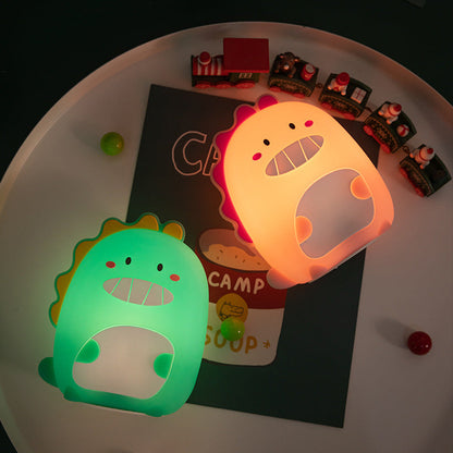 Squishy Silikon Happiges Grinsen Dinosaurier LED Nacht Licht - Perfektes Geschenk für Kinder und Mädchen