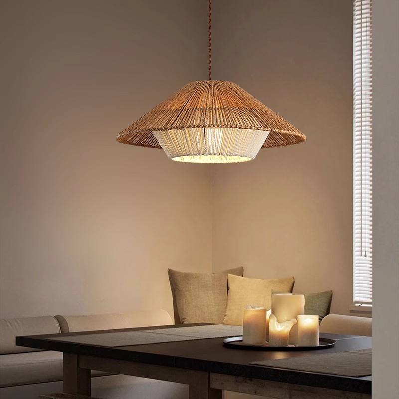 Garduru Japanische Pendelleuchte | Handgefertigte Weidenlampe | Minimalistisches Design für Zuhause