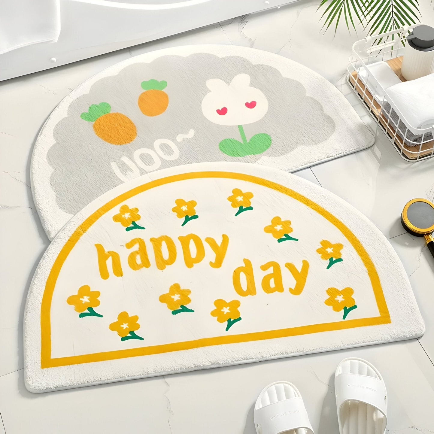 Slogan Nassrutsch-Badematte