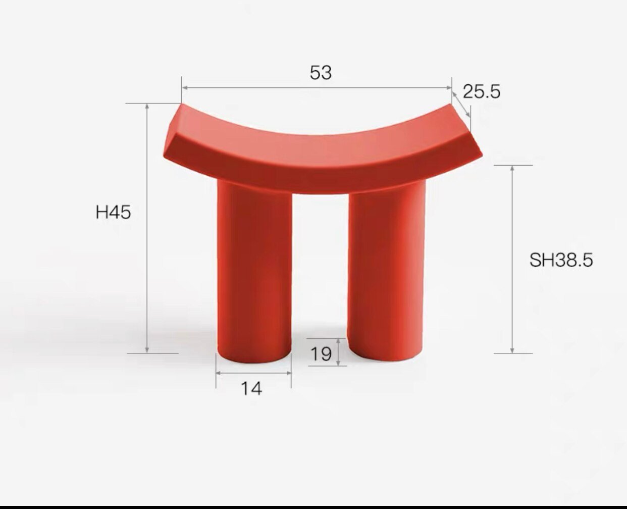 Kleiner minimalistischer langer Plastikhocker