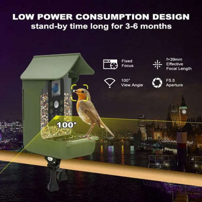 Smart Bird Feeder mit PIR-Bewegungserkennung und automatischer Aufnahme