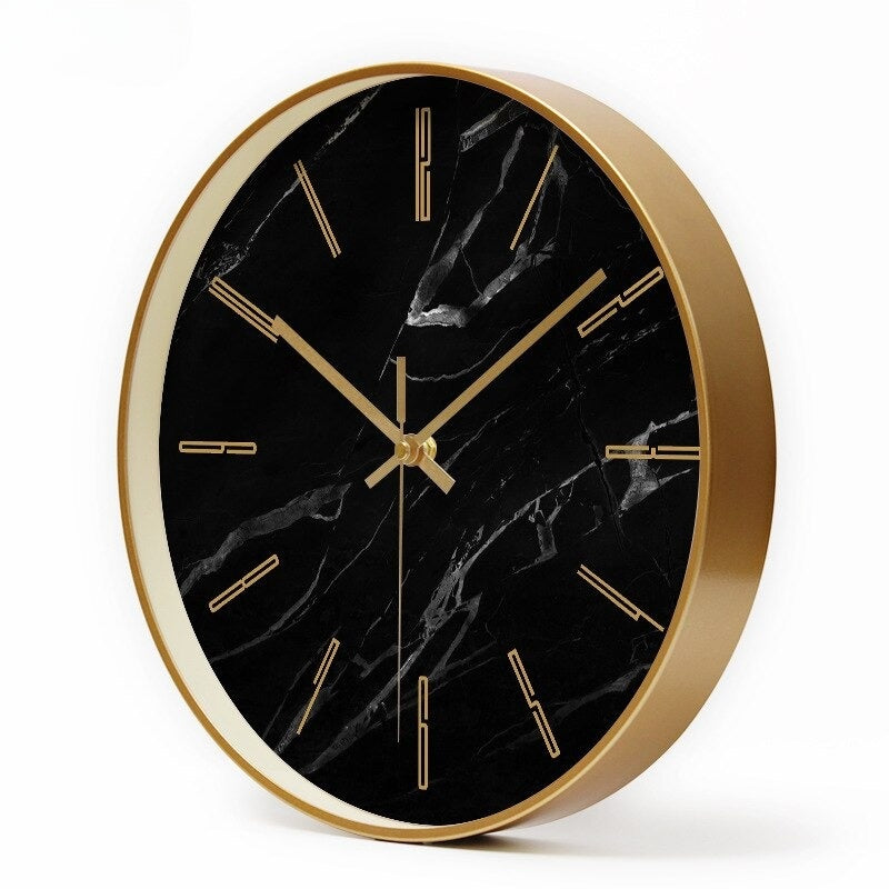 Luxus Marmor Wanduhr | Elegante Stille Uhr für moderne Innenräume