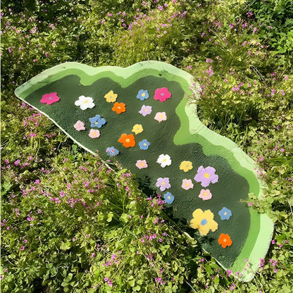 Weiche florale Gartenteppich mit Tufting
