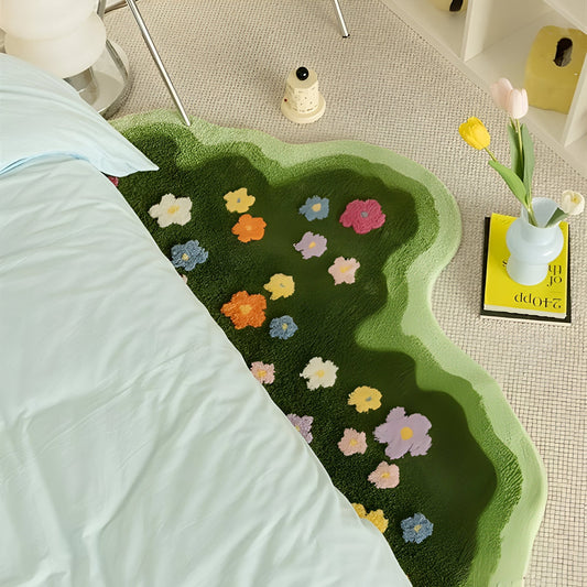 Weiche florale Gartenteppich mit Tufting