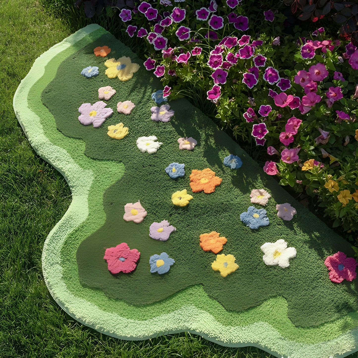 Weiche florale Gartenteppich mit Tufting