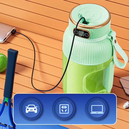 Tragbarer USB-Mixer mit doppelten Deckeln – Smoothies und Aufbewahrung